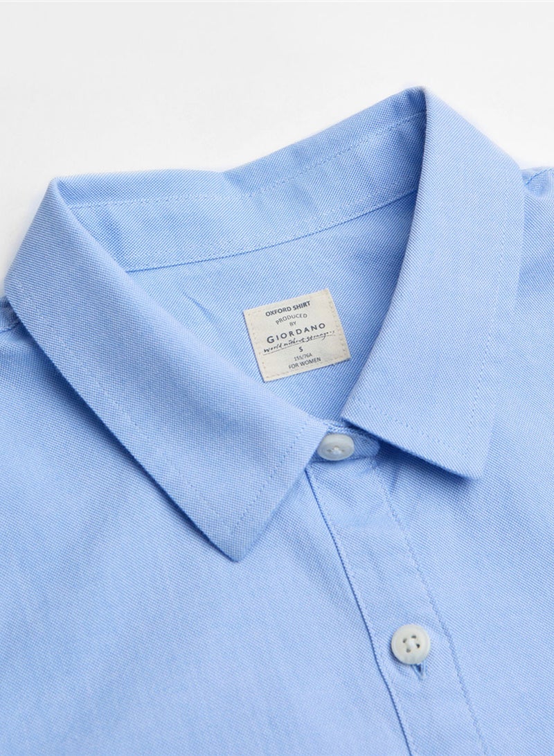 GIORDANO Women’s Slim Oxford Shirt with Embroidery - Image 3